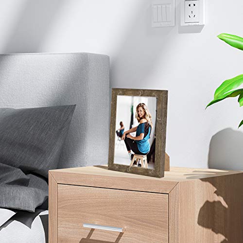 CKCY 5X7 Picture Frames, Rustic Poster Frames 5 x 7, Photo Frame with HD Plexiglass Front and Vintage Brown Frame, 5 by 7 Decorate Hunging Frame for Wall & Table, 4 Pack