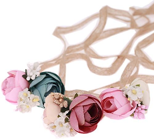 Lovemyangel Rosettes Flower Wreath Headbands Baby girl Floral Crown for Wedding Beach Party Womens Hair Accessories (Mix)