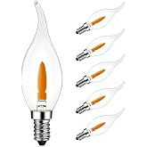 LVWIT LED Flame Tip Light Bulbs,Flickering Flame Bulbs,E12 Base,6 Pack | 1800K Non-Dimmable Realistic Fire Effect Light Bulbs with 2 Modes for Chandelier/Home Decor, Indoor and Outdoor Use,1W=3W