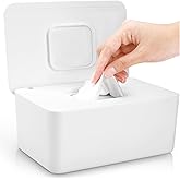 Lijroavy Baby Wipes Dispenser, Baby Wipe Holder for Fresh Wipes, Non-Slip Baby Wipes Container, Refillable Wipes Box with Sea