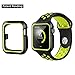 OULUOQI Apple Watch Case 38mm, Shock-proof and Shatter-resistant Apple Watch Protector iWatch Case for Apple Watch Nike+, Series 3, Series 2, Series 1, Sport, Edition- Black / Volt Yellow