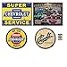 Bundle: Chevy Metal Sign Set - Super Chevy Service, Chevy Truck Tribute, Chevy Round Genuine Parts and Chevy Historic Logo. Plus Chevy Pistons Magnet.