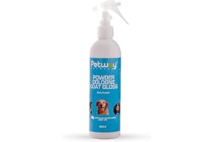 Petway Petcare Powder Cologne Coat Gloss – Natural Cosmetic Dog cologne spray, Dog Show Gloss with a Soft Baby Powder Fragrance, Pet Odour Eliminator and Dog Grooming Spray– 250ml