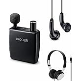 IROGER Hearing Amplifier for Seniors, Personal Sound Amplifier, Smart Auto-Gain, Directional Microphone, Rechargeable with 120-Hour Battery, Headphones & Earbuds Included