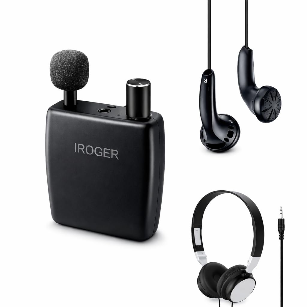 Photo 1 of IROGER Hearing Amplifier for Seniors, Personal Sound Amplifier, Smart Auto-Gain, Directional Microphone, Rechargeable with 120-Hour Battery, Headphones & Earbuds Included