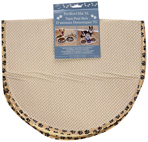 Envision Home 432000 Microfiber Pet Bowl/Food Mat, X-Large, Taupe