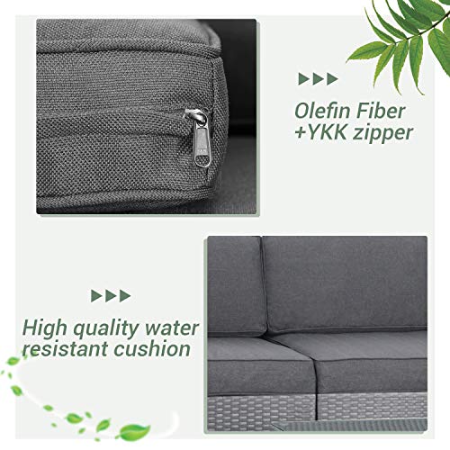 Oakmont 7 Piece Patio Furniture Sets Outdoor Furniture Set Warm Gray