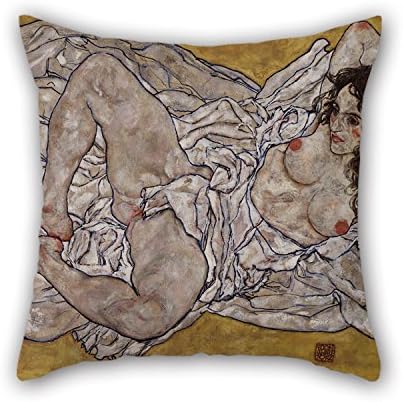 Oil Painting Egon Schiele - Reclining Woman Throw Pillow Covers 18 X 18 Inches / 45 By 45 Cm Best Choice For Pub Him Living Room Living Room Shop Kids Boys With Both Sides