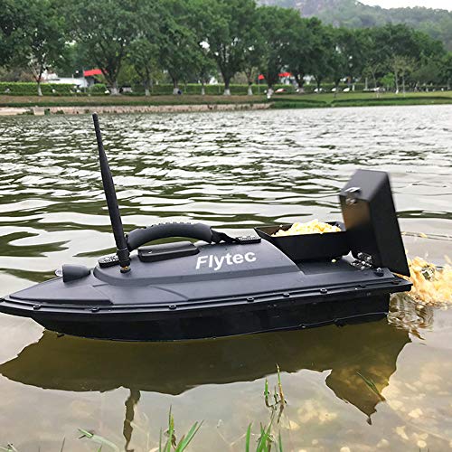 CSSD Remote Control Fishing Bait Boat Fish Finder 1.5kg Feed Delivery Loading 500m Remote Control Fishing Bait Boat RC Boat(Ship from US) (23.6 × 12.2 × 7.9in, Black)
