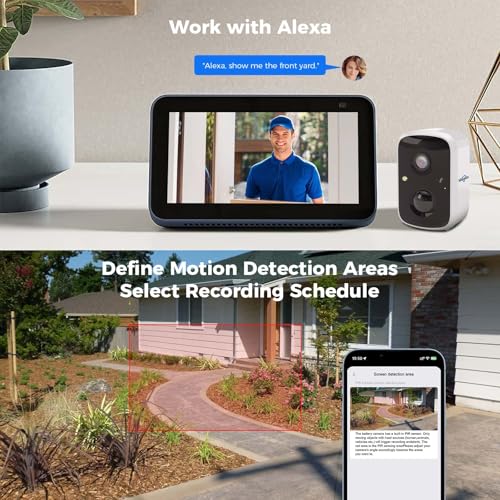 Hiseeu Solar Security Cameras Wireless Outdoor, Battery Powered 3K 4MP Indoor WiFi Smart Cameras for Home Security Outside, Motion Detection, Waterproof, Color Night Vision, 2-Way Audio