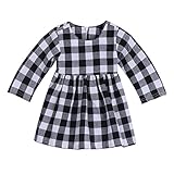 Little Kids Baby Girl Dress White and Black Plaid Tutu Skirt Party Princess Formal Outfit For Chirsmas (tag: 70/0-6 Months, White)