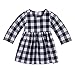 Little Kids Baby Girl Dress White and Black Plaid Tutu Skirt Party Princess Formal Outfit For Chirsmas (tag: 70/0-6 Months, White)