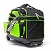 Pyramid Path Deluxe Double Roller with Oversized Accessory Pocket Bowling Bag (Black/Lime Green)