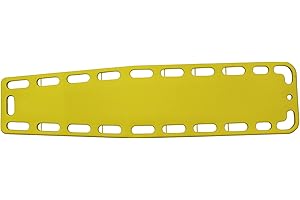 Kemp USA Spine Board for Water Rescue - X-Ray Translucent & Waterproof - with 21 Handholds & 8 Strapping Pins, 700lbs Capacity - Survival Kit & Emergency Supplies for Emergency Rescue - Yellow