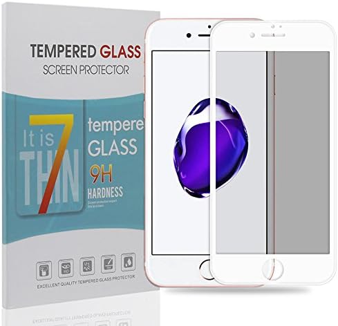 iPhone 7 Plus Privacy Tempered Glass Screen Protector 3D Full Coverage Premium Quality Tempered Glass Fully Support 3D Touch Retail Packaging-White for 5.5 Inch Version by Paraponera
