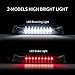 FieryRedHigh Mount Stop Light Third 3RD Brake Light Replacement for 2011-2016 Dodge Ram 1500 2500 3500, Waterproof-High Mount Rear Cargo Lamp Tail Brake Light (Smoke Lens)