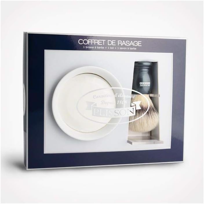 Plisson Shaving Case White Pearlescent Fibre, Pearl Grey, Taille 12