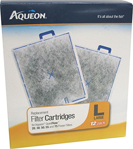 Aqueon 06419 Filter Cartridges, Large - 72-Pack (6 Packages with 12 Filters Each)