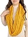 Infinity Scarf for Women Winter Warm Knit Circle Loop Chunky Scarves for Ladies, Mustard Yellow