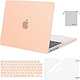 MOSISO Compatible with MacBook Pro 14 inch Case 2025 2024 2023 2022 2021 M4 M3 M2 M1 A3112 A3185 A3401 A2918 A2992 A2779 A2442, Plastic Hard Shell&Keyboard Cover&Screen Film&Pouch, Peach Fuzz