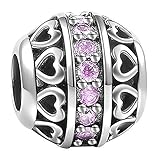Soufeel Birthstone Round Charms 925 Sterling Silver, Romantic Gifts for Mom, Wife, Girlfriend, Daughter, Friends on Birthday,Anniversary,Valentines Day, Graduations, Mother's Day and Christmas Day