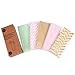 125 PCS Paper Straws Pink Gold Mint Green Stripe Chevron Wave Assorted Collection Drink Decoration - Boxed 5 Individual Pack