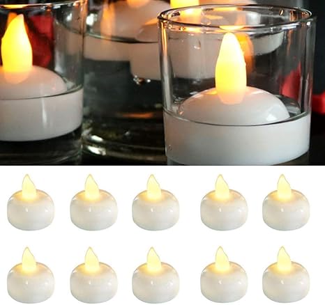 velas led flotantes impermeables sin llama 24 unidades de velas flotantes de te luces de piscina luz blanca calida parpadeantes luces led de te
