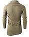 H2H Men's Shirts Casual Zipper Shirt Irregular Long Sleeve T Shirt Sweater BEIGE US L/Asia XL (KMTTL046)