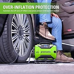 Greenworks 24V Cordless Tire Inflator, 160 PSI