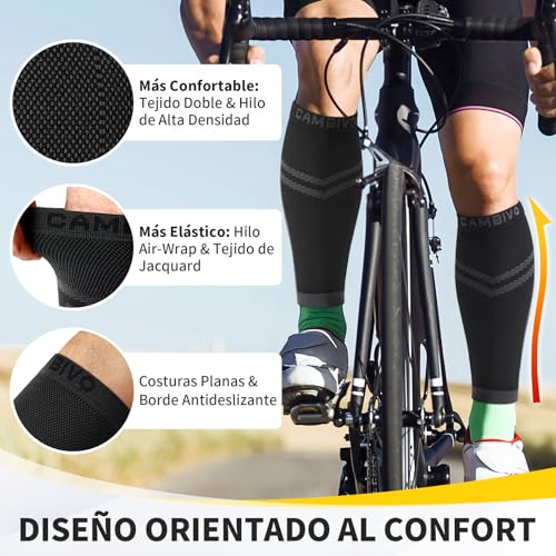 CAMBIVO Compression Socks Women Men x2, Calf Compression Socks, Compression Socks, Varicose Veins without Foot, for Sports, Running, Cycling, Circulation Tired Legs