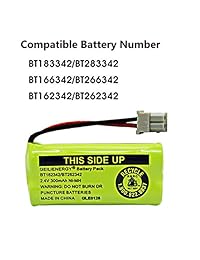 Geilienergy batería BT183342 BT283342 BT166342 BT266342 BT162342 BT262342 para VTech CS6114 CS6419 CS6719 AT&T EL52300 CL80111 teléfono inalámbrico, 2 pack BT162342 Batteries