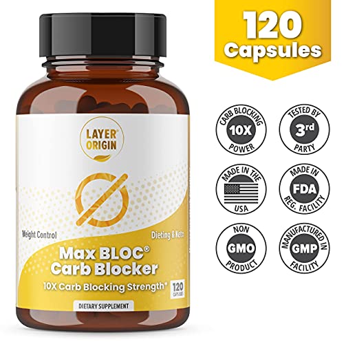 MAX BLOC Carb Blocker Weight Control, Suppress Appetite, Healthy Blood Sugar 60Day Supply