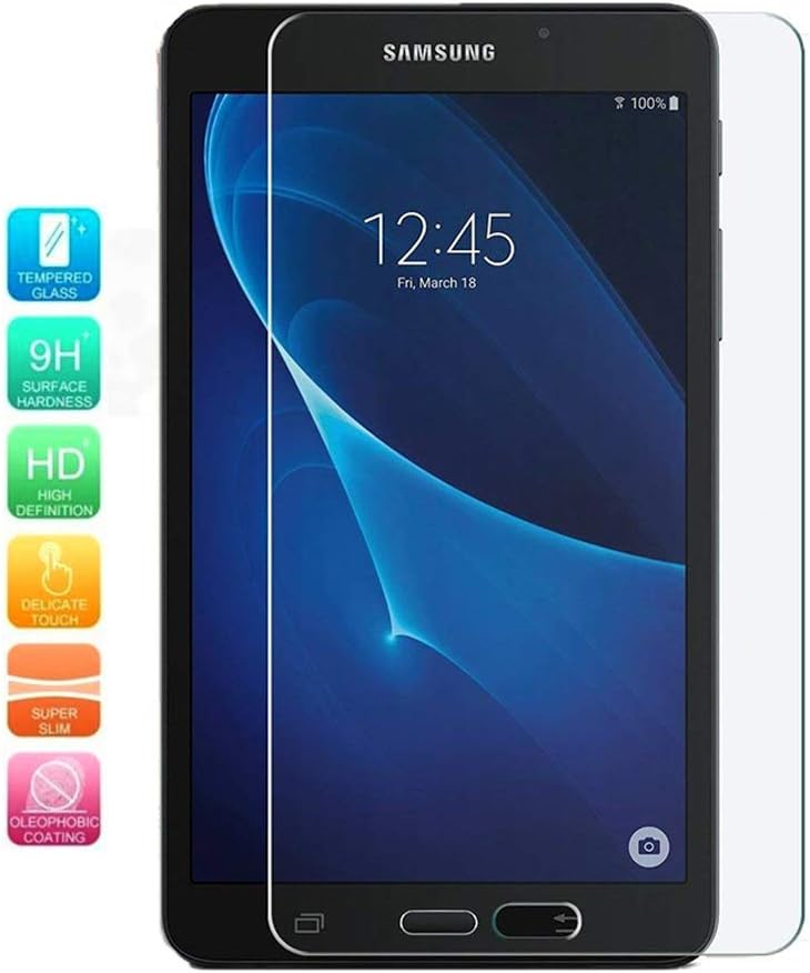 [2 Pack] KIQ Galaxy Tab A 7.0 SM-T280 T285 Tempered Glass Screen Protector, 9H Tough 0.30mm Bubble-Free Anti-Scratch Self-Adhere Easy-to-Install for Samsung Galaxy Tab A 7.0 T280 T285