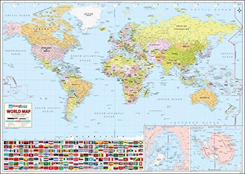 World Wall Map - 52" W x 37" H (2017 Edition)