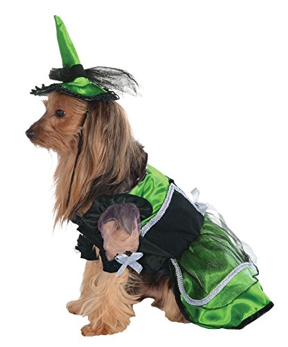 Rubie's Pet Costume, Large, LED Light-Up Green and White Witch Dress and Hat - Image 2