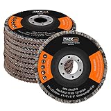 4-1/2” X 7/8” Flap Disc 80 Grit 10-Pack, Premium Aluminum Oxide Flap Wheel, Type 27 for Grinding, Sanding and Finishing - Passed Strict MPA EN13743 Test, PAFD1A