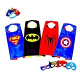 Superhero Costumes For Kids, Girls & Boys | Pretend Play Satin Capes, Masks & Bracelets | For Halloween, Birthdays Party Favors, Dress Up & More