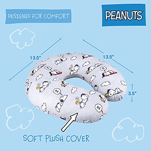 Concept One Peanuts Snoopy and Woodstock Clouds Travel Neck Pillow