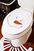 4 Pcs Christmas Santa Bathroom Toilet Seat Cover and Rug Set - White Snowman
