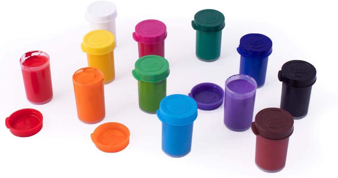 Jovi - School Tempera, box with 12 pots of 15ml, Assorted Colors, washable paints for kids with brush, 15 ml (Pack of 12) - Image 5