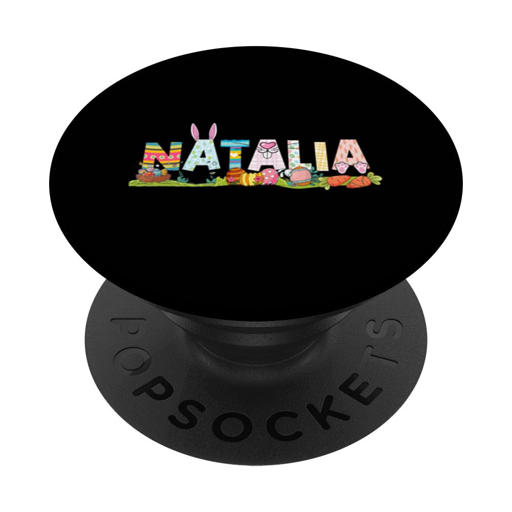 Cute Bunny Matching Family Easter Day Names Natalia PopSockets Swappable PopGrip