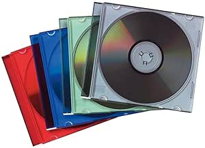 Fellowes 98317 - Pack de 25 cajas estuche para CDs/DVDs Slim, multicolor