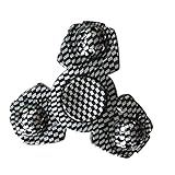 DSSY Tri Hand Spinner Stress Reducer Fidget Finger Toys for ADD, ADHD, Anxiety, and Autism Adults Children (M Black)
