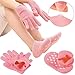 Moisturizing Gloves, Moisturizing Socks, Foot Peel Mask, SPA Gloves and Socks, Soft Cotton with Thermoplastic Gel Repair Cracked Dry Skin, Gel Lining Infused with Essential Oils and Vitamins, 2 Pair