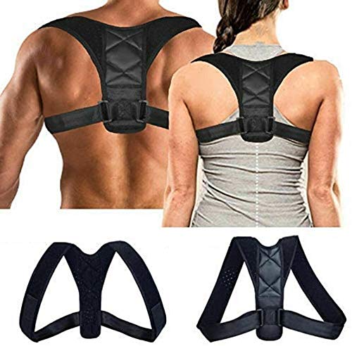 Supemale Straightener Back Corrector Posture Corrector,upper Shoulder Back Support Brace Belts,slouch Corrector For Women Man Pain Relief Maintaining Right Black (Black, X-Large)