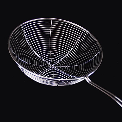HOBULL Convenient Mesh Skimmer Ladle Spoon Handheld Mesh Strainer Food Strainer Sieve Frying Oil Tool for Kitchen