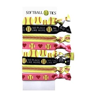 8 Piece Softball Gifts Hair Elastics – Softball Gifts for Girls, Girls Softball, Softball Bracelet, Softball Accessories…