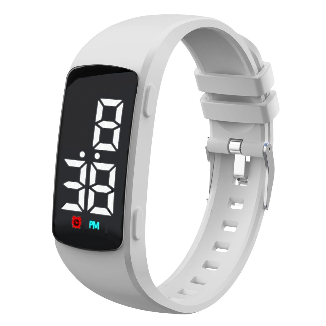 e-vibra Potty Training Watch - Silent Vibrating Alarm Wristband - Water Resistant Medical Reminder Watch - with Timer and 15 Daily Alarms (White), White, Modern