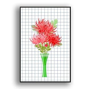 Framed Canvas Wall Art Beautiful Flowers in Grid Giclee Print Gallery Wrap Modern Home Prints Ready to Hang - 16x24 inches