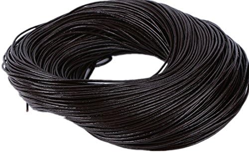 Gozillon 100m Roll Genuine Real Cowhide Leather Cord/String/Rope Round - Ø 2 mm DIY Jewellery Findings Making Designer Repair (Coffee/Dark Brown)